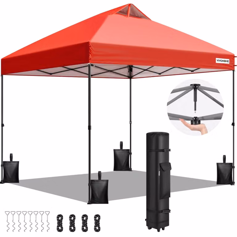 Gazebo da giardino - 3 x 3 m - Oxford 210D - Telaio in acciaio - Apertura a pressione - Per giardino e terrazza
