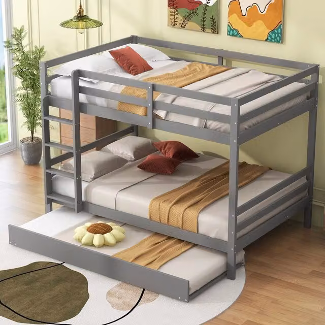 Letto a Castello con Letto Estraibile ¨C MINIMAL ¨C Grigio 140x200