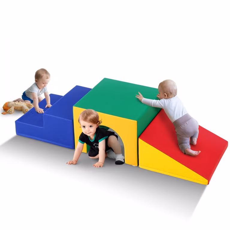 Set di giochi per bambini "Tunnel climber" - blocchi da arrampicata in schiuma con scale e rampa