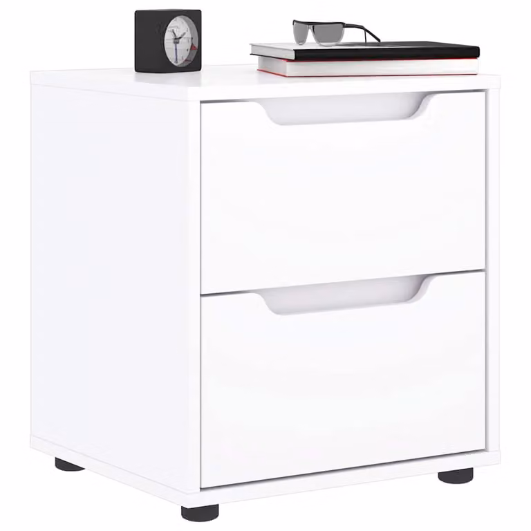 Comodino vidaXL VISNES Bianco in Legno e MDF L: 45 cm, P: 40 cm, H: 50 cm