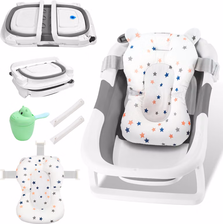 Jopassy vasca da bagno per bambini vasca da bagno per bambini pieghevole pieghevole bagno sicuro 3 in 1
