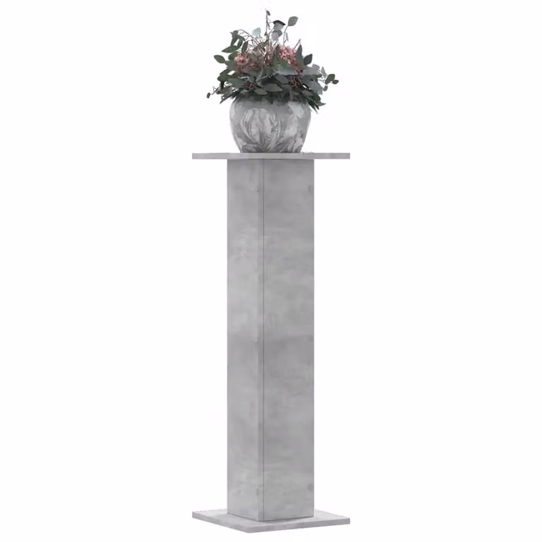 Set di 2 supporti per piante vidaXL in truciolato color grigio cemento, L/P/H: 30 x 30 x 95 cm
