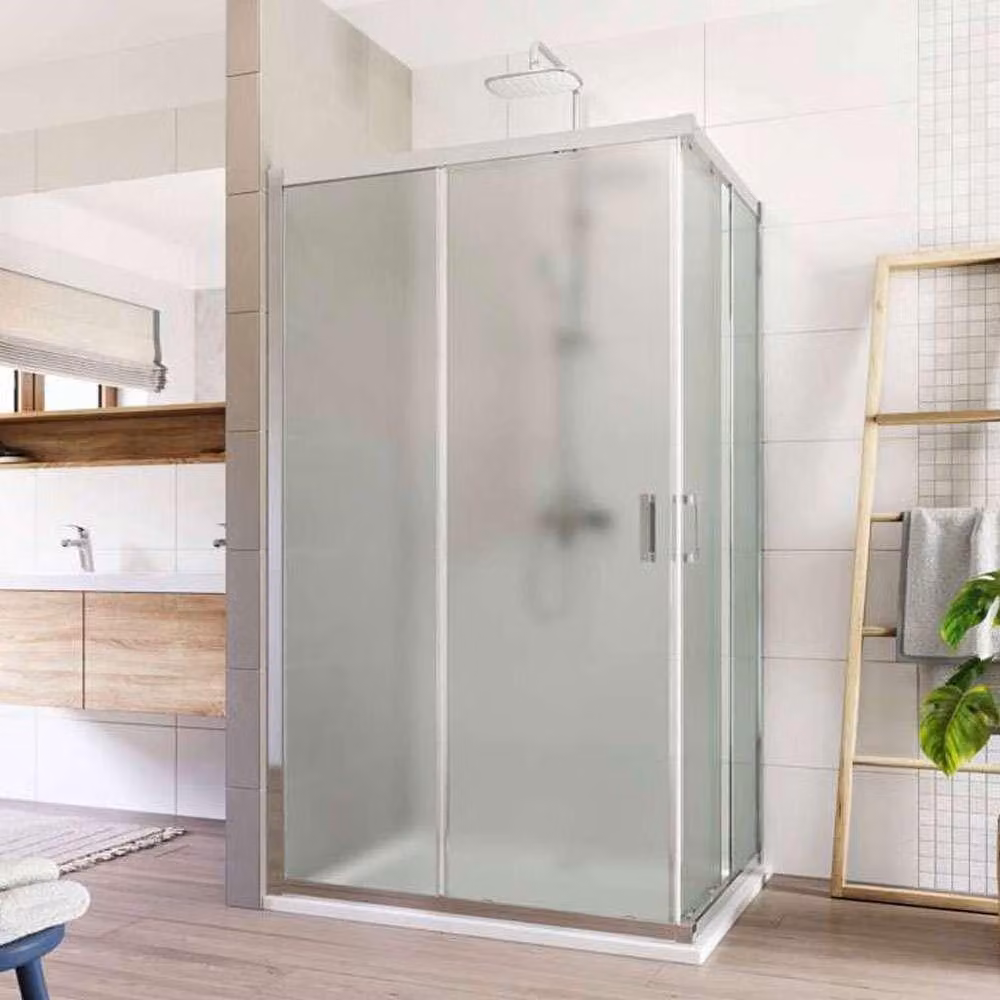 Cabina doccia Mereo, Lima, rettangolo, a scomparsa, 100x80 cm, cromo ALU, vetro Point - CK82412K