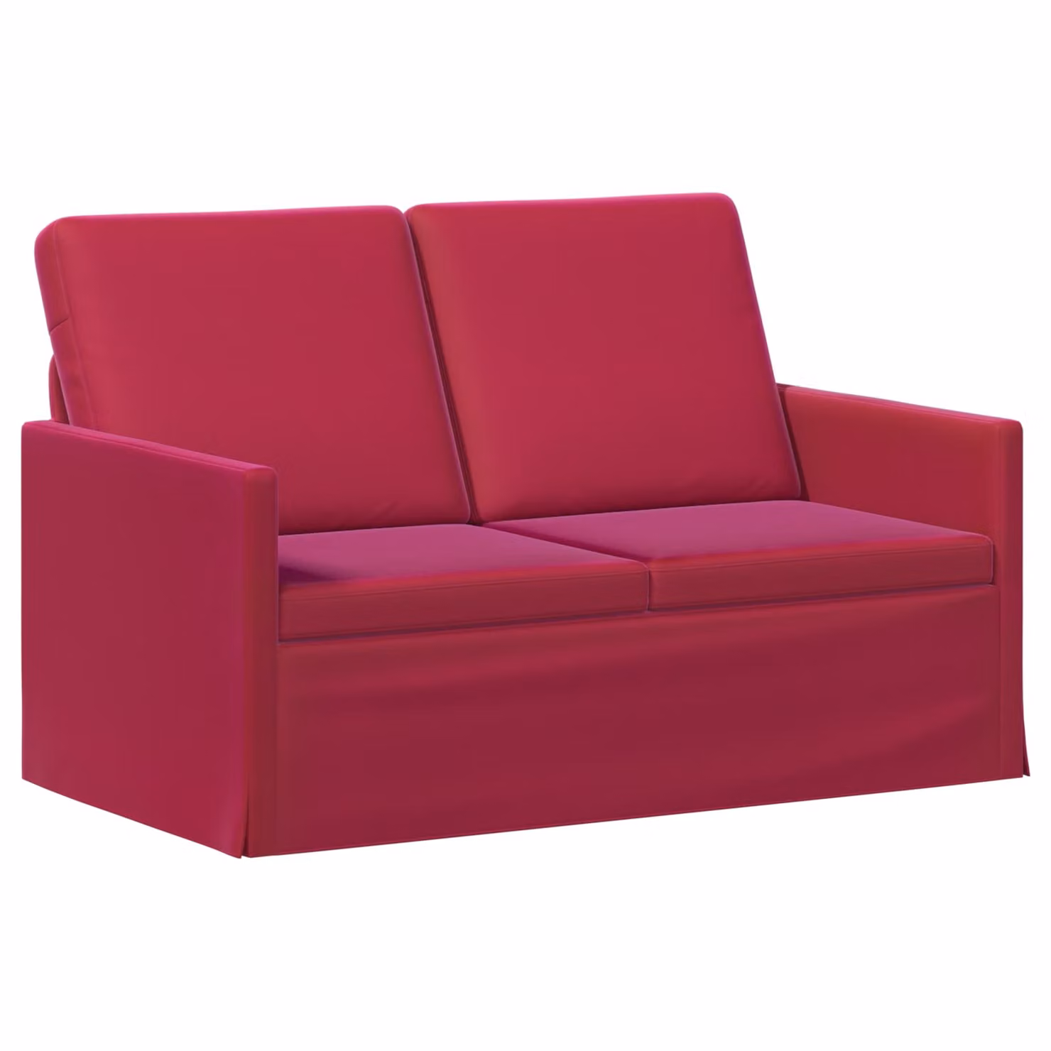 Divano a 2 posti vidaXL in velluto rosso con struttura in metallo L/P/H: 130 x 81 x 82 cm