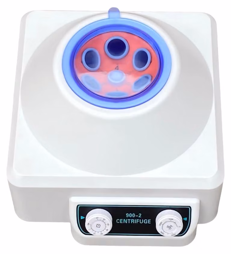Centrifuga, 30W, 4000 giri/min, capacità per 6 provette, materiale ABS, dimensioni 23*25,8*17 cm