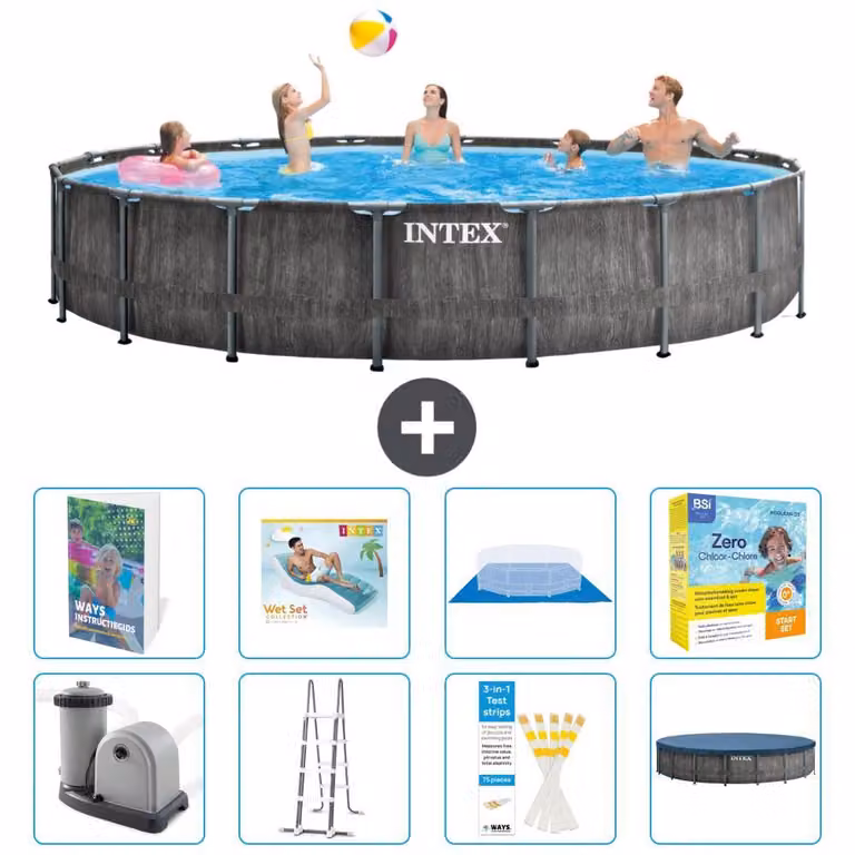 Struttura per piscina a forma di prisma - 549x122 cm - composta da 7 elementi - modello S639