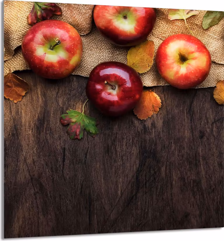 PIATTO IN VETRO PER CUCINA 60x65 mele