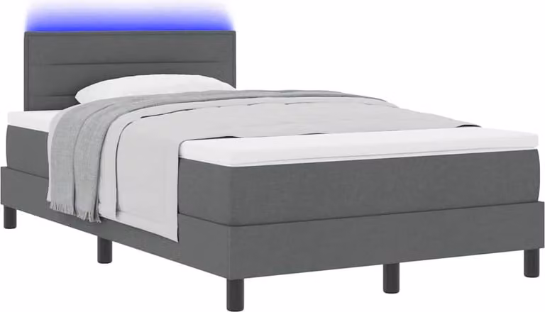 Letto a molle con materasso Grigio scuro 120 x 200 cm Tessuto