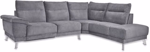 Divano angolare destro New York Orinoco grigio con 96 seduta reclinabile e poggiatesta regolabile L/P/H: 290 x 174,8 x 102 cm – 1