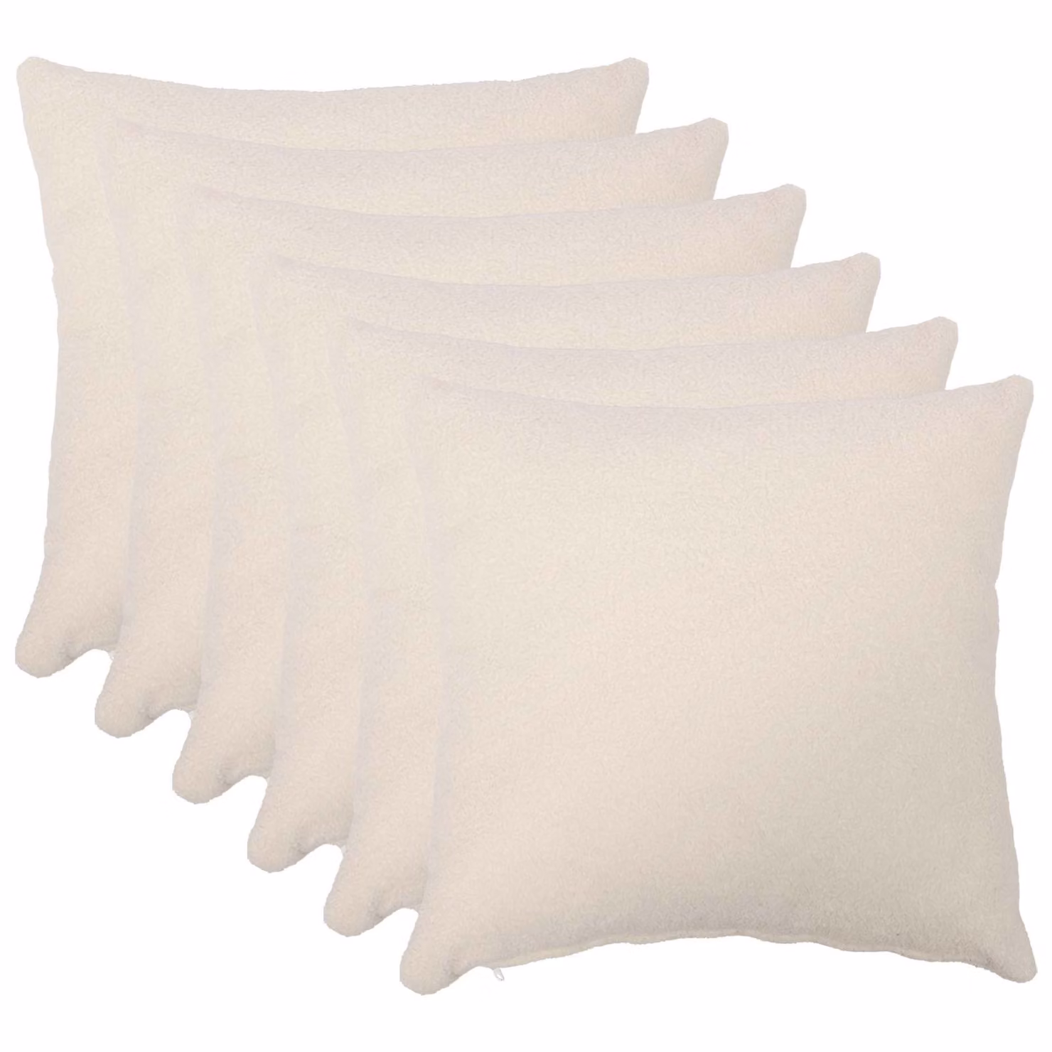 Set di 6 federe vidaXL HEERLEN in bouclé color beige, 45 x 45 cm