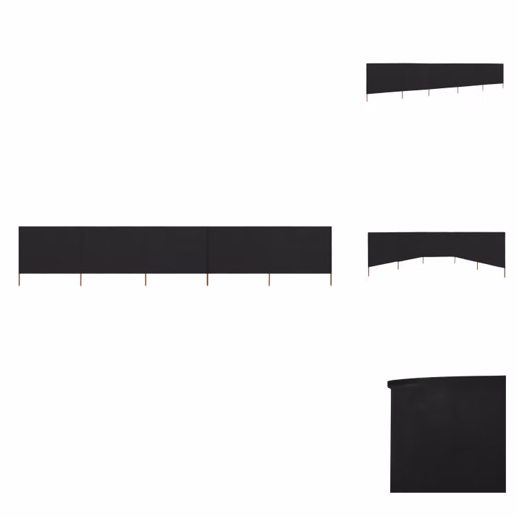 vidaXL 5 pezzi in tessuto frangivento 600 x 120 cm nero - Ombrelloni e tende da sole