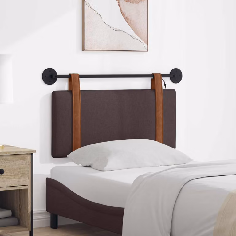 Testiera sospesa vidaXL con luce LED integrata in similpelle marrone scuro