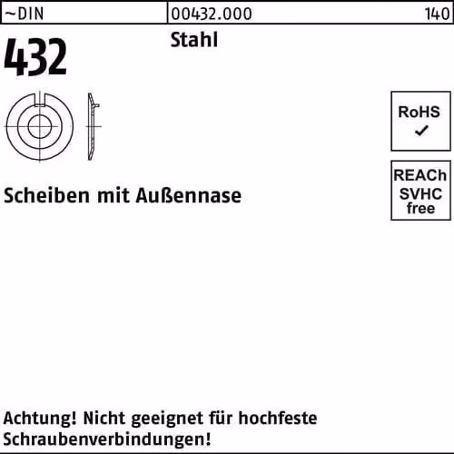 Dischi Reyher DIN 432 acciaio 8,4 004320000084000 (100 pezzi)