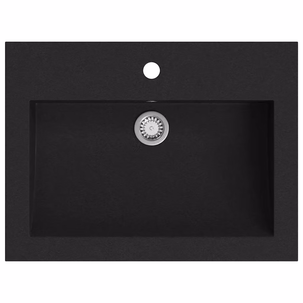 Lavandino in granito vidaXL nero L: 60 cm, P: 45 cm, H: 12 cm – 2