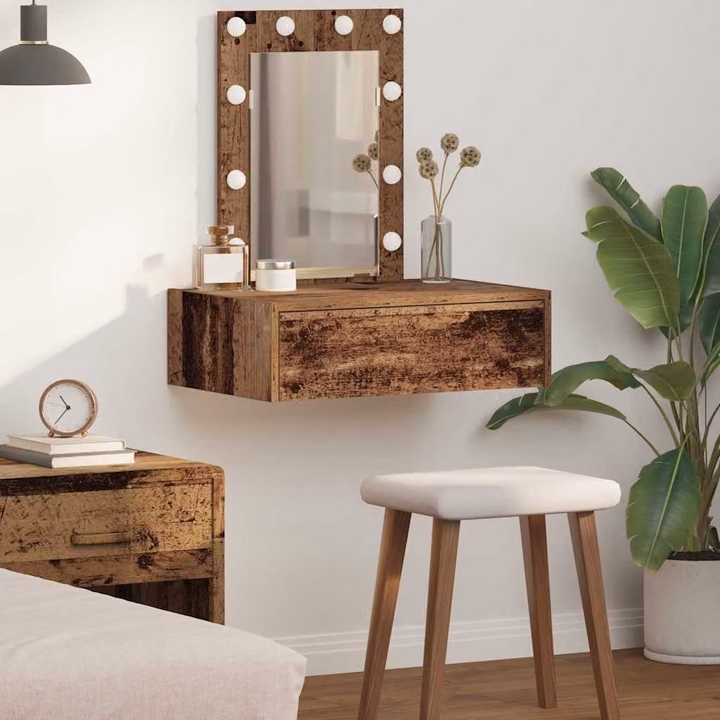 vidaXL Tavolo da Trucco Moderno in MDF Marrone L: 60 cm, P: 40 cm, H: 70 cm