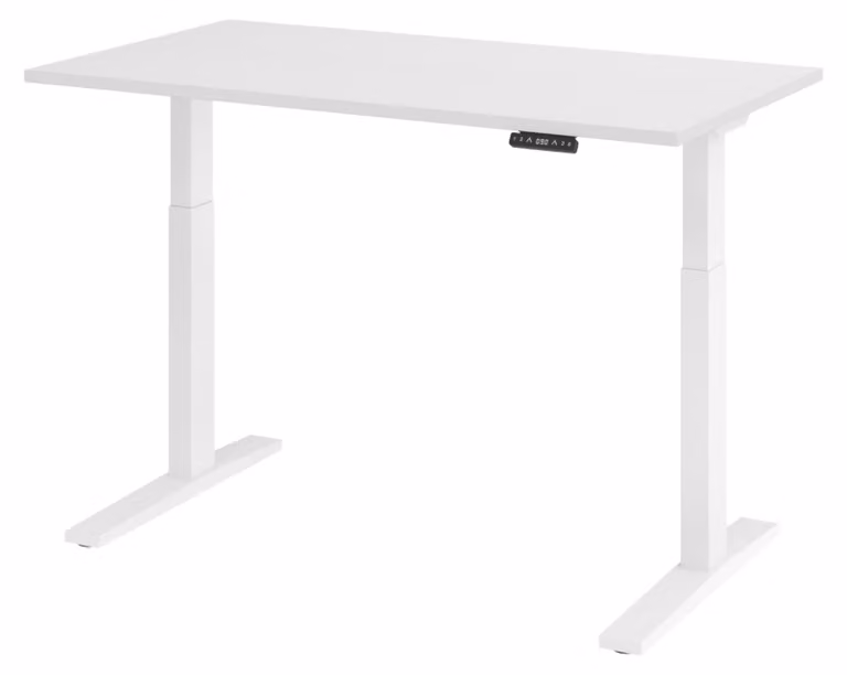 Scrivania elettrica bümö XMKA - Finitura: Bianco, Struttura: Bianco, Dimensioni: 140 x 80 cm
