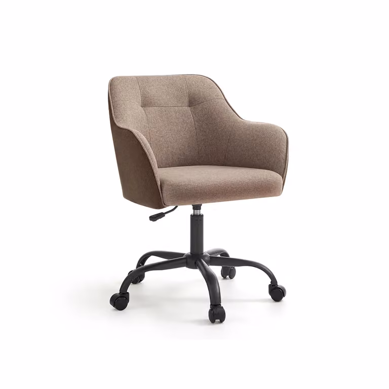 Sedia da Studio di Tessuto Cotone-lino Grigio, Marrone