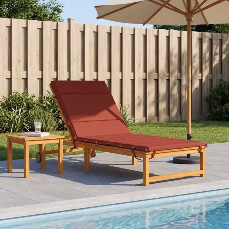 vidaXL Cuscino per Lettino GEMERT Rosso, in Poliestere con Rivestimento Rimovibile e Resistente ai Raggi UV