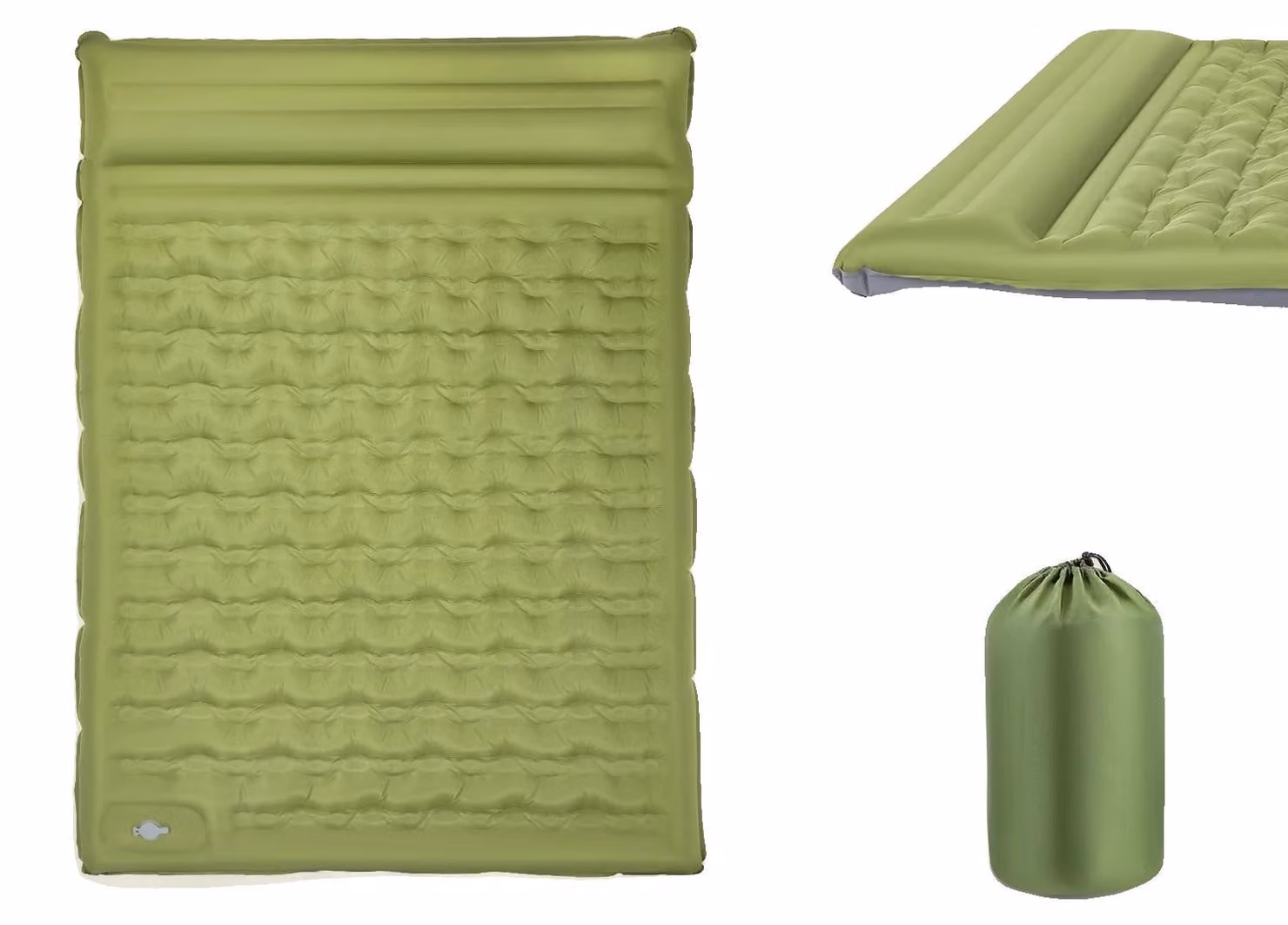 Materassino gonfiabile, extra spesso, gonfiaggio rapido, colore verde