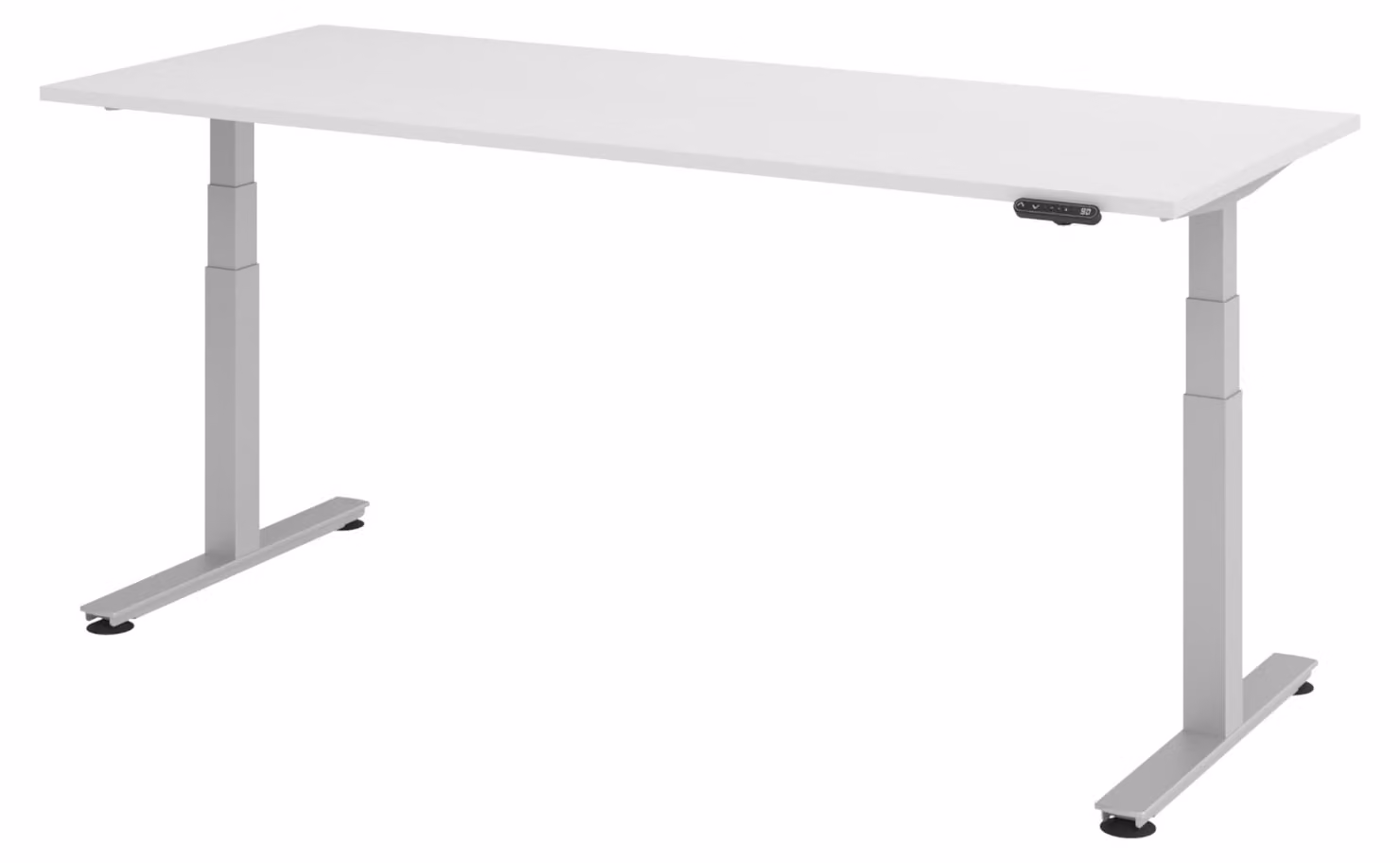 Scrivania elettrica bümö modello XDSM - Finitura: bianco, struttura: argento, dimensioni: 200 x 80 cm