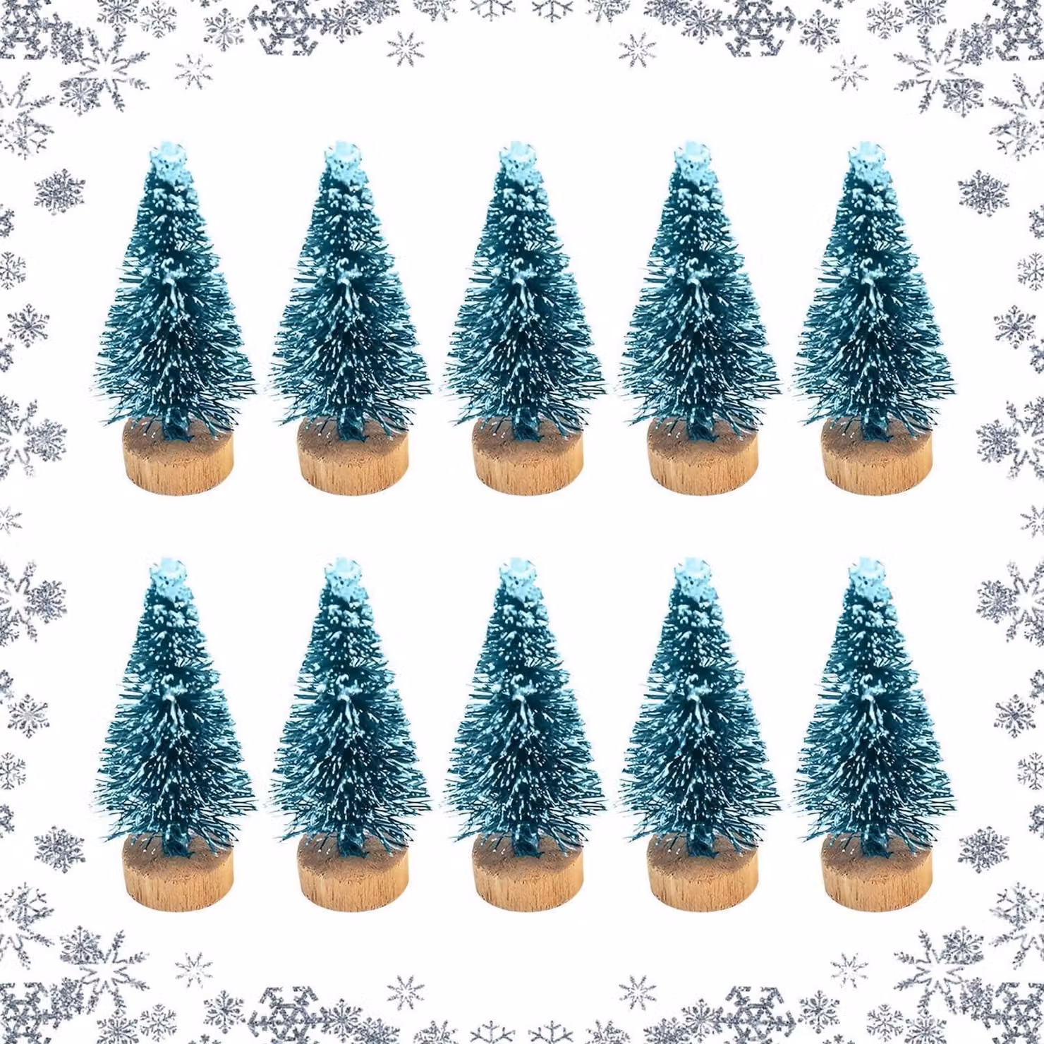 Albero di Natale artificiale in miniatura, 6,5 cm, decorazione da tavolo, set da 10