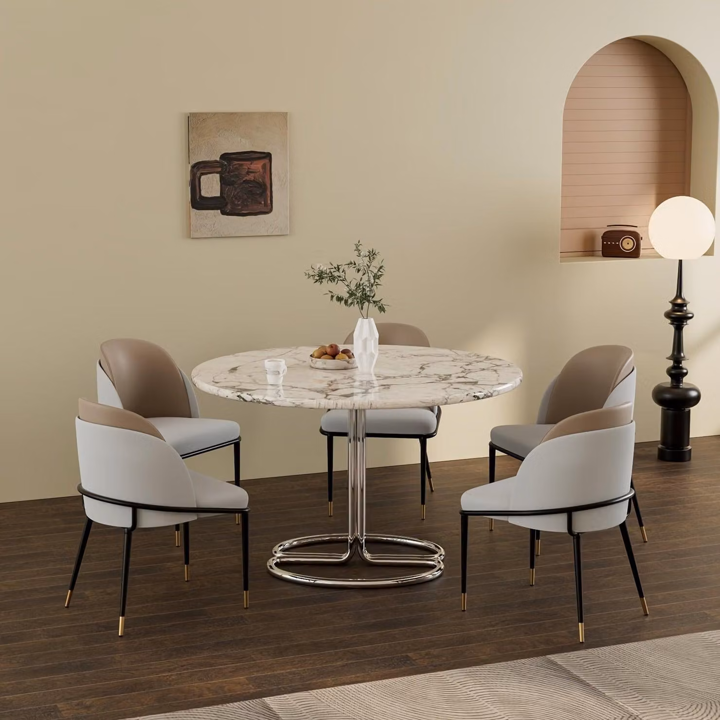 Sedia da pranzo - Sedia - Sedia a conchiglia - Sedia da cucina - Sedie da pranzo - Design moderno - Ecopelle resistente ai graffi