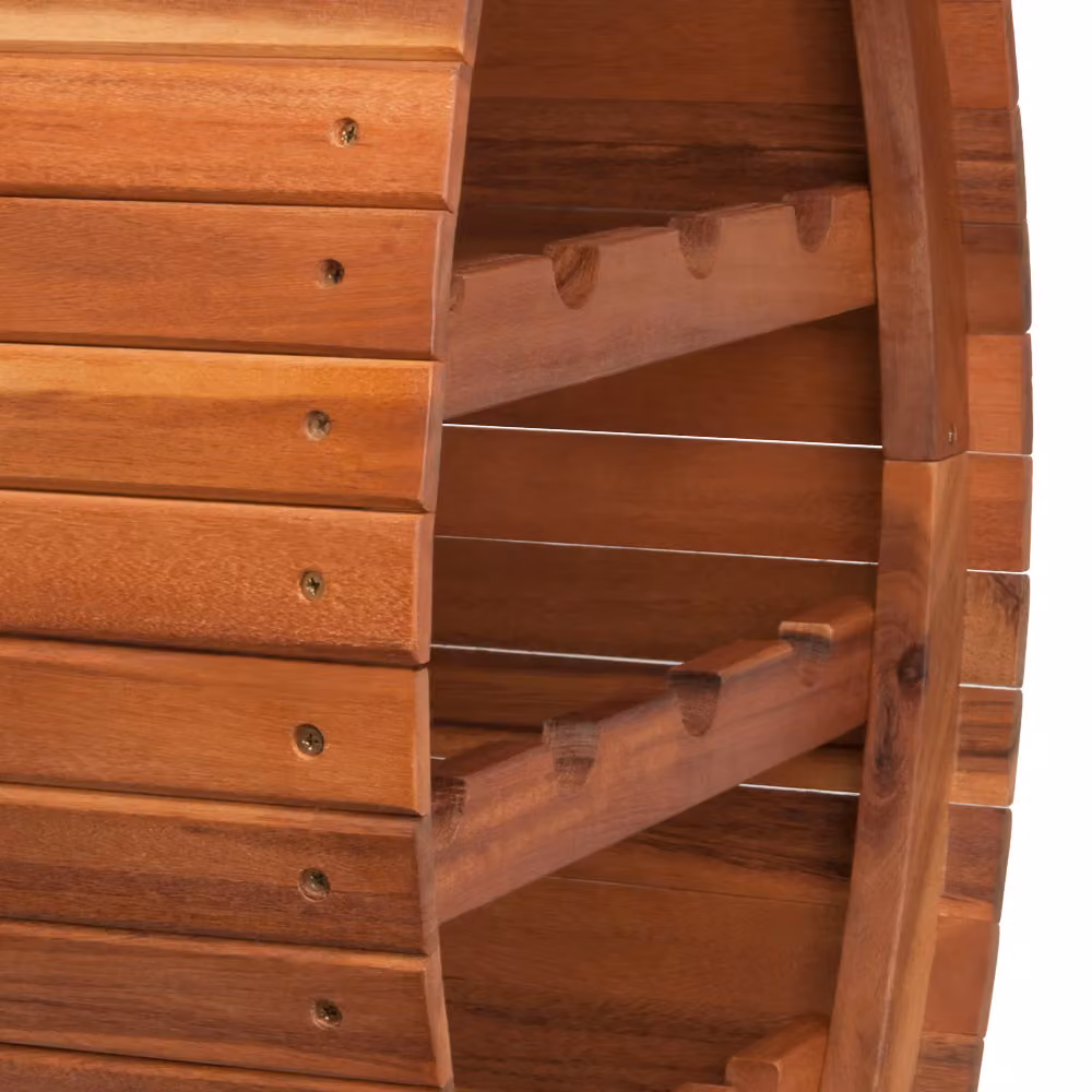 Cantinetta porta vino Casaria in legno di acacia oliato marrone per 12 bottiglie – 3