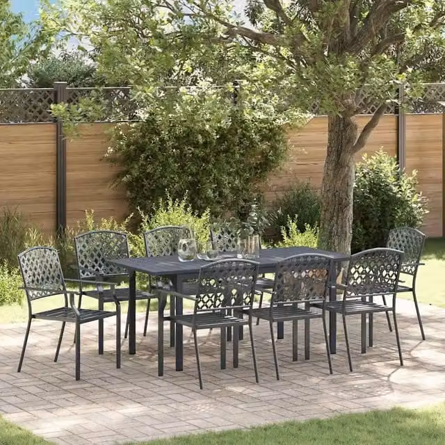 Set da Pranzo per Giardino 9 pz Antracite 3378819