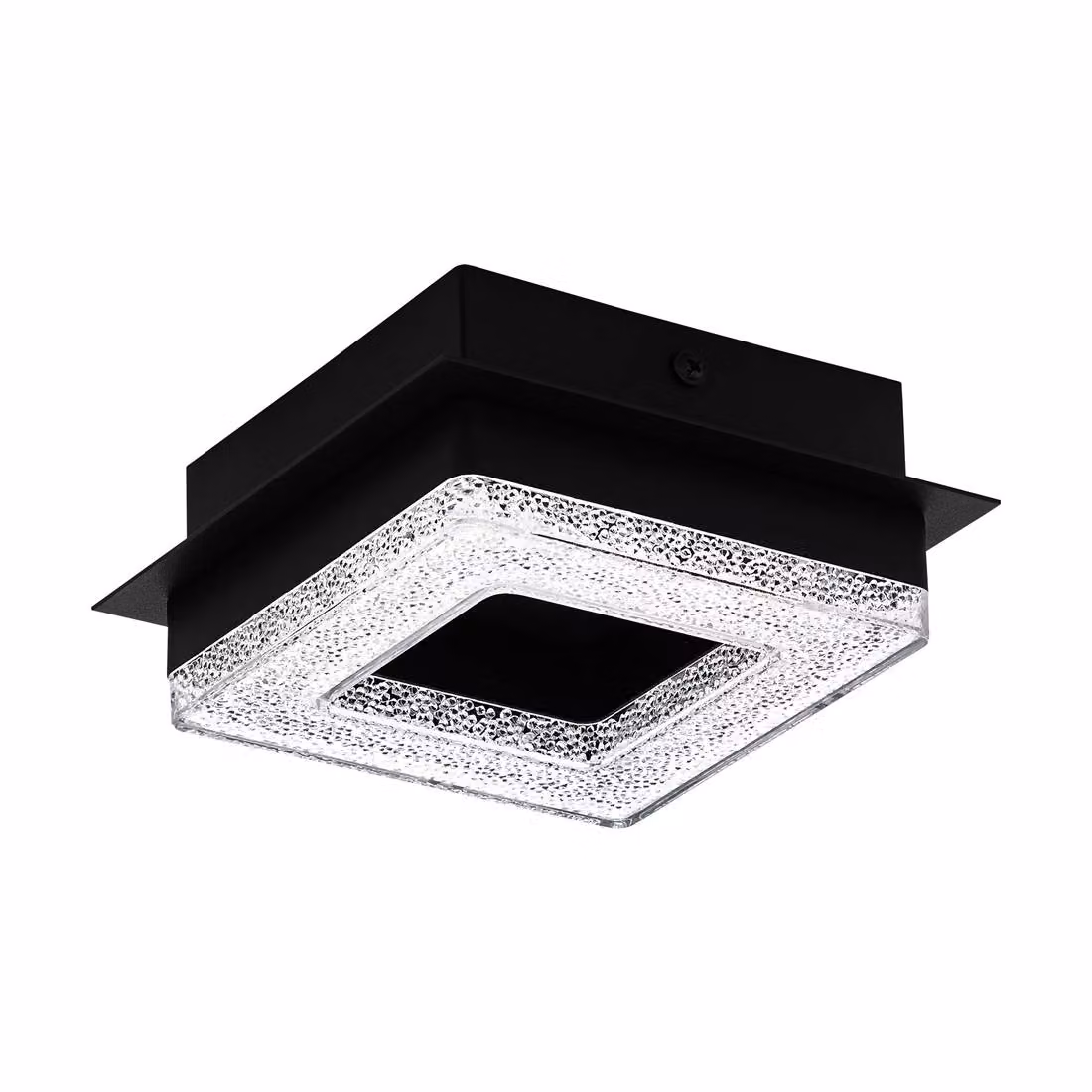 Eglo 99324 FRADELO 1 LED plafoniera Applique 1x3,2W 140x140mm Nero trasparente bianco caldo