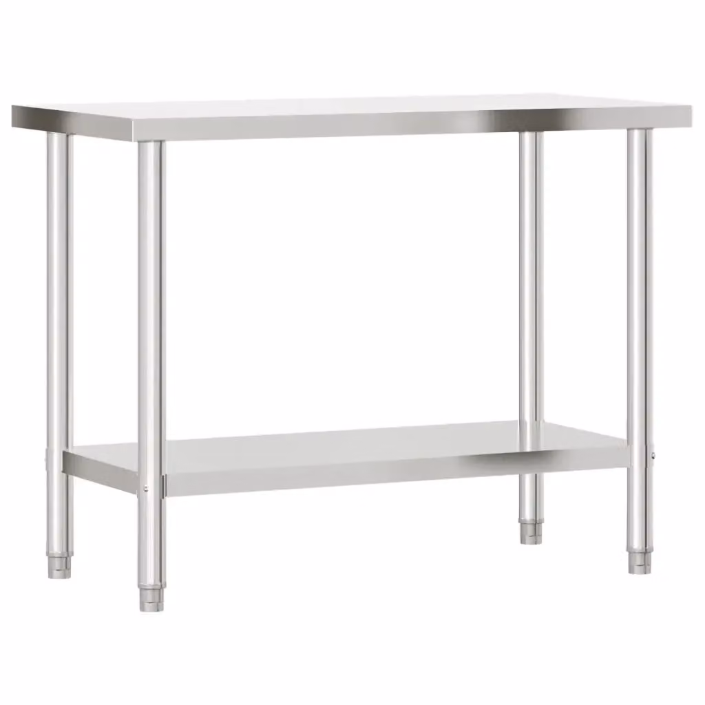 Tavolo da cucina e sala da pranzo rettangolare vidaXL in metallo argento L/P/H: 110 x 55 x 85 cm – 2