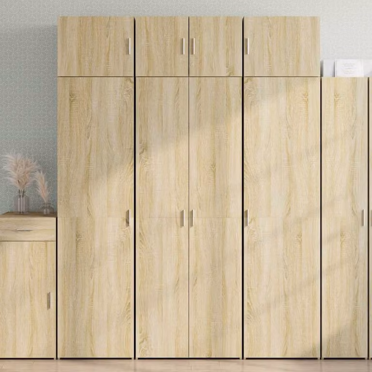 Armadietto a muro vidaXL in legno Rovere Sonoma, colore marrone e beige, L: 70 cm, P: 42,5 cm, H: 225 cm