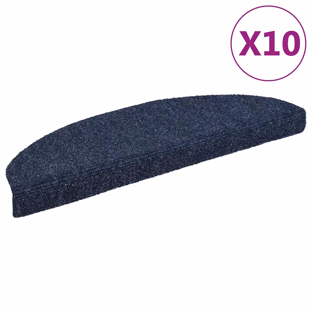 vidaXL Tappetini per scale autoadesivi 10 pz 65x21x4 cm blu
