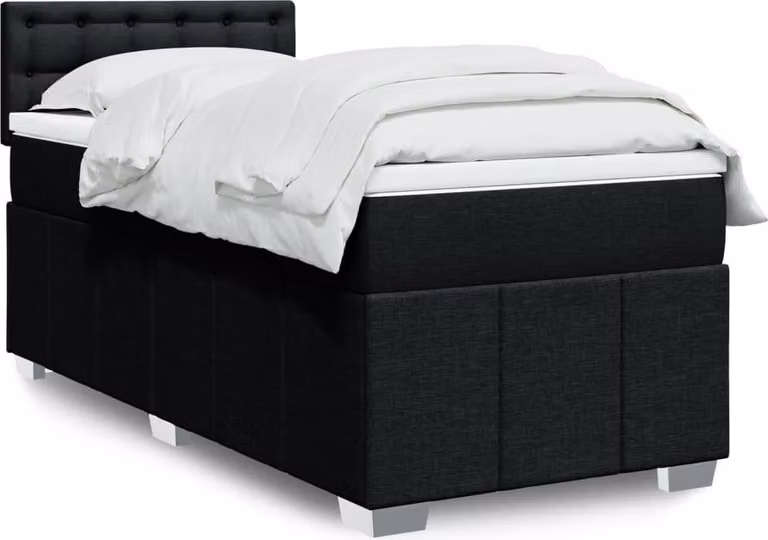 Maison Exclusive - Letto boxspring con materasso nero 90x200 cm Tessuto