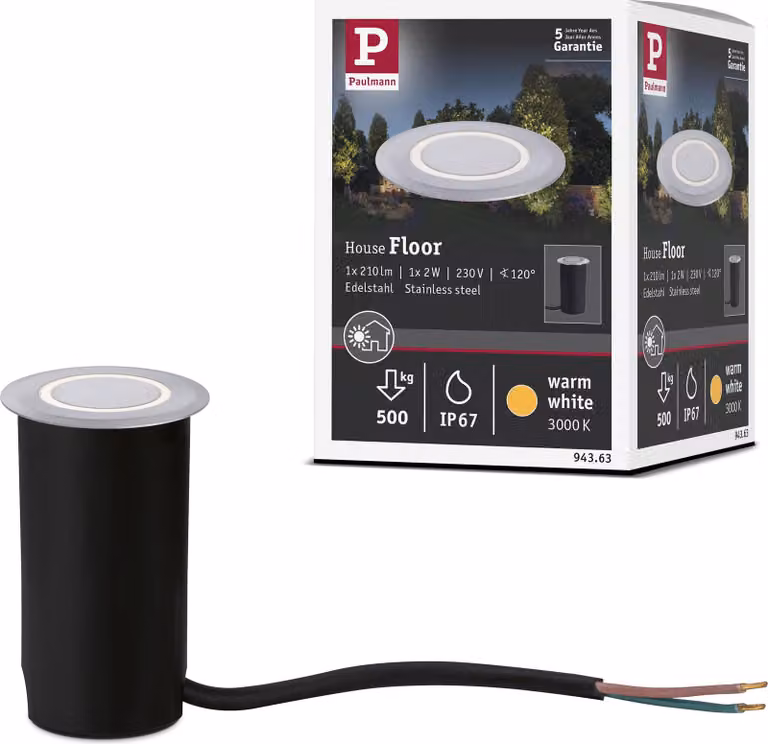 Paulmann House Lampada da incasso a pavimento a LED Bianco caldo