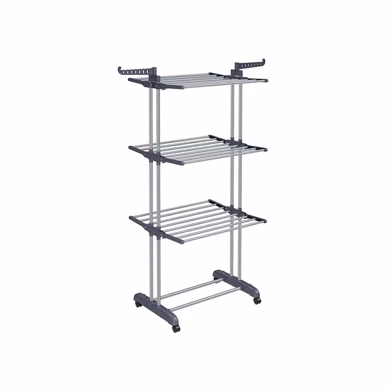 Stendibiancheria Pieghevole a 4 Livelli, Grigio