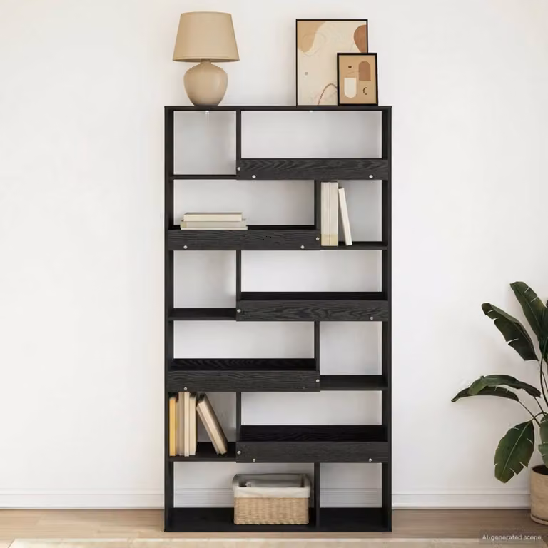 Scaffale per libri vidaXL in legno ingegnerizzato nero opaco L 100 cm x P 33 cm x H 156,5 cm