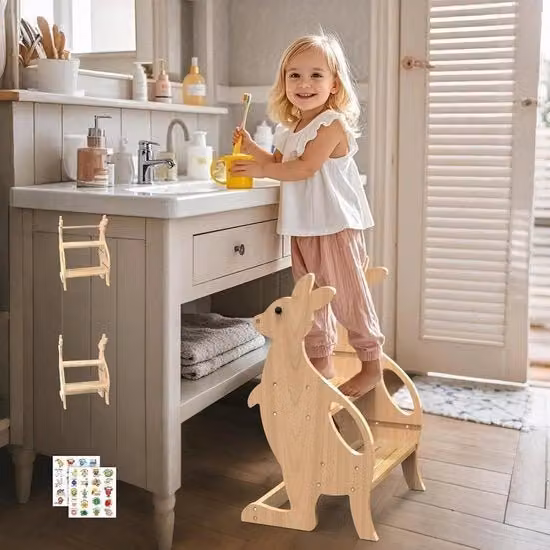 Torrino educativo per bambini a partire da 1 anno con maniglia scala a 2 gradini con scala a gradini regolabile per la toilet training per bambini kruk per la toilet training per bambini