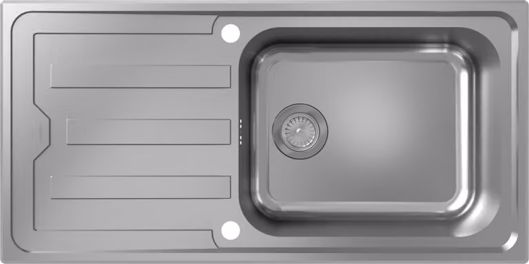 hansgrohe S44 Evier à encastrer 500, acier inoxydable, avec égouttoir, 1000x500mm, 43367800, 43367800