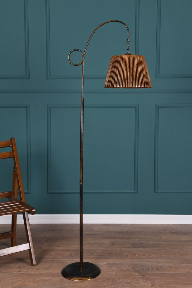 Opviq, Cardone, lampade da terra, nero, metallo, 30 x 30 x 162 cm