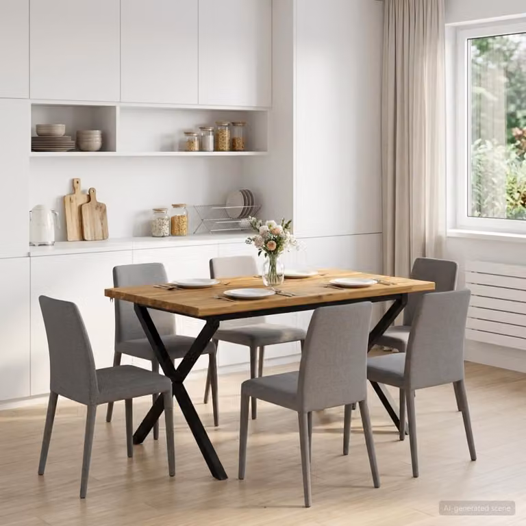 vidaXL 120 x 80 x 75 cm Legno di Acacia Massello Bianco e Nero