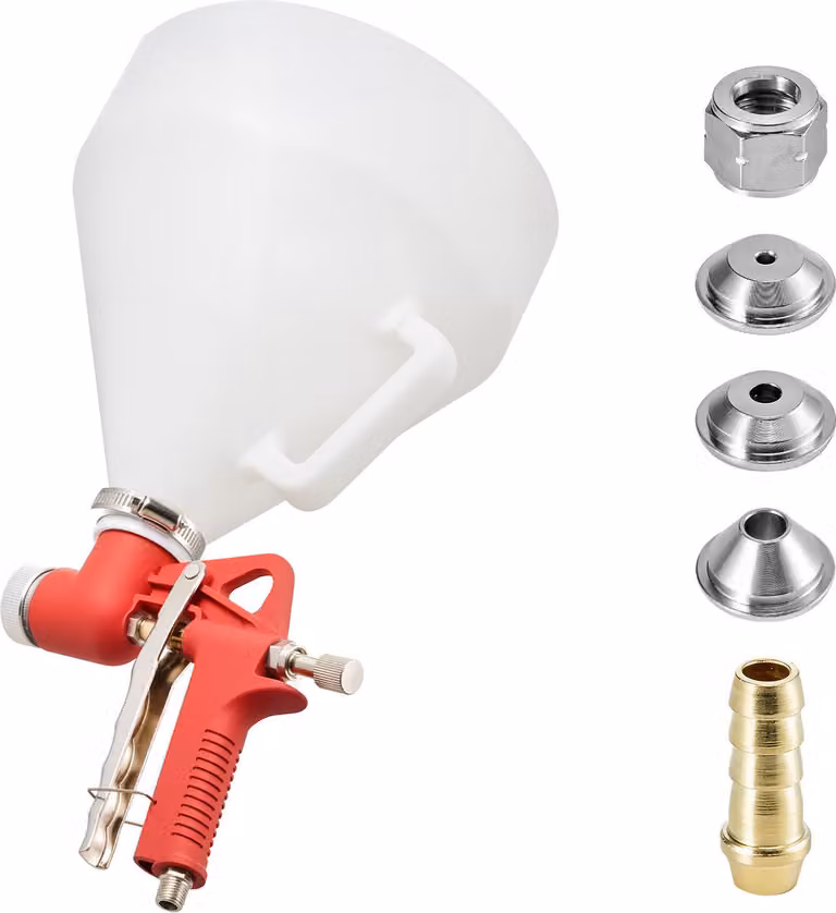 SucceBuy pistola a spruzzo con capacità di 4,5 litri, kit di verniciatura professionale per strutture in cartongesso, pistola a spruzzo con 3 ugelli (3,5 mm, 6 mm, 8 mm) per superfici popcorn, knockdown e buccia d'arancia
