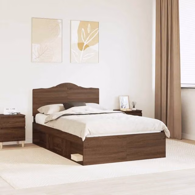 Struttura letto in pino massello vidaXL colore marrone L 120 x P 200 cm