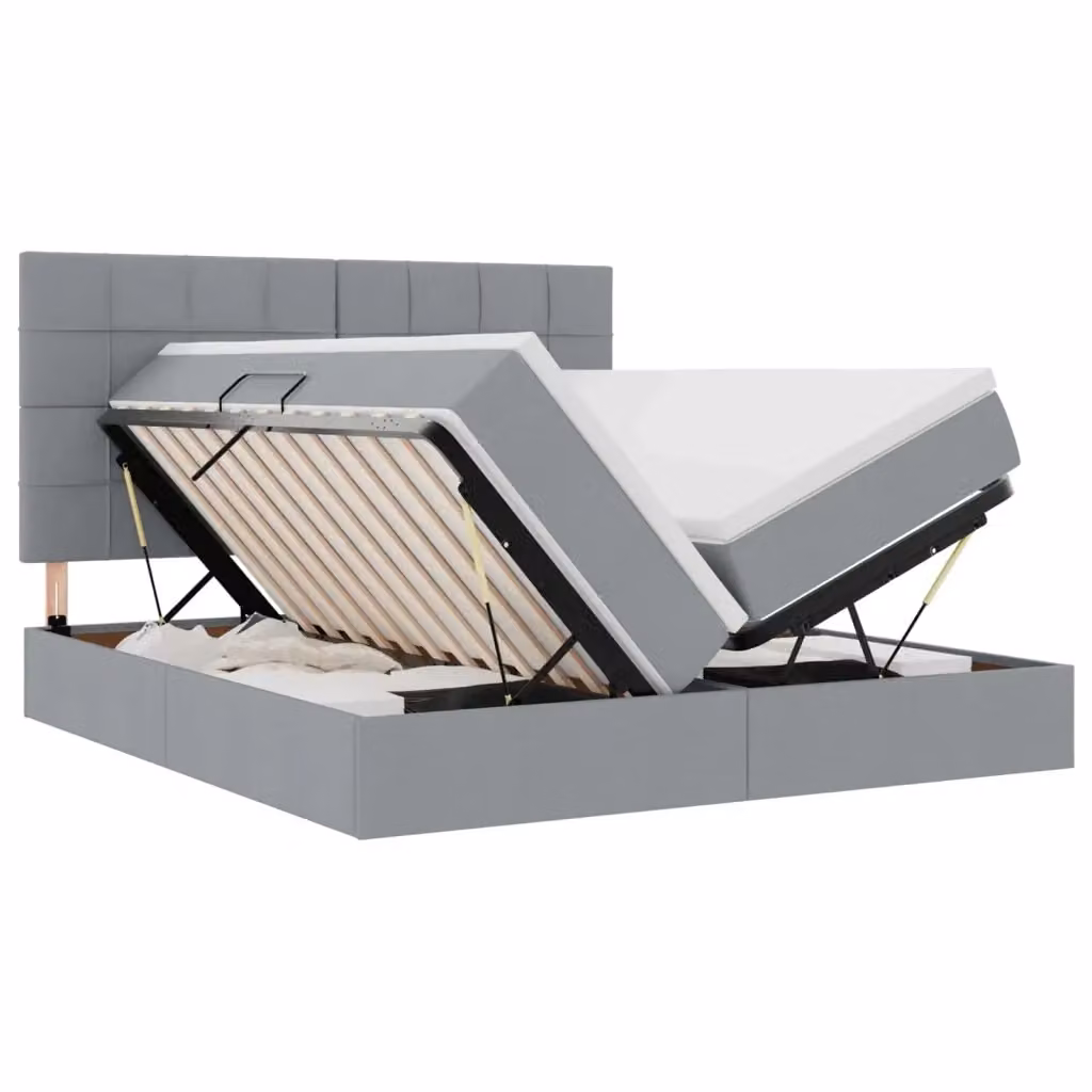 Letto con contenitore vidaXL in tessuto grigio con base a sollevamento L: 180 cm, P: 200 cm, H: 204 cm – 2