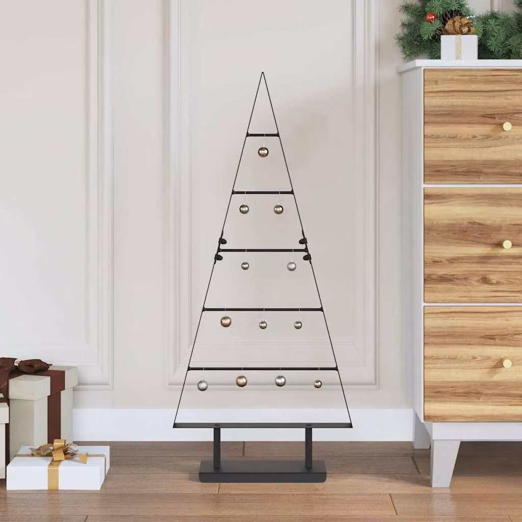Maison Exclusive - Albero di Natale in metallo, nero, 90 cm, acciaio