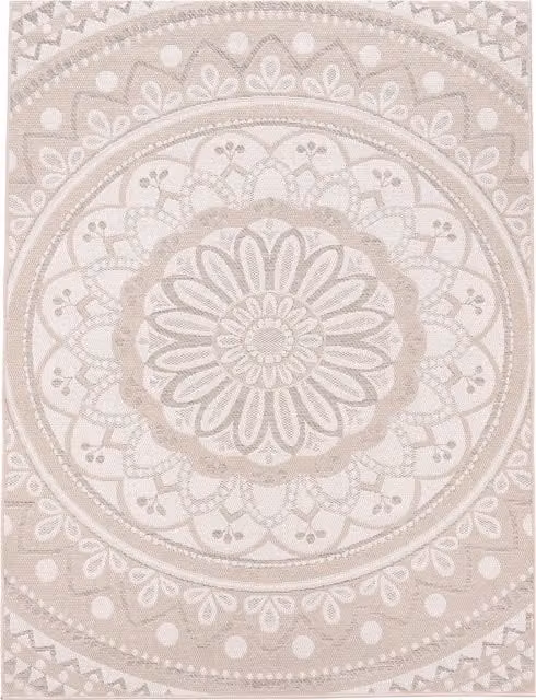 Tappeto Breezy beige per interni ed esterni in fibre sintetiche L: 150 cm, P: 80 cm