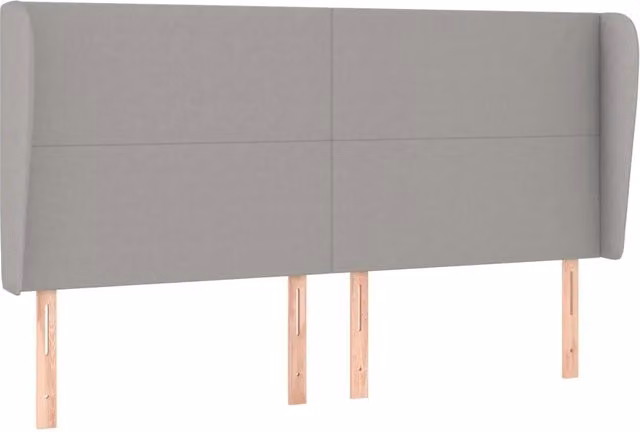 Testiera | Testata ad Orecchio Grigio Chiaro 203x23x118/128 cm in Tessuto