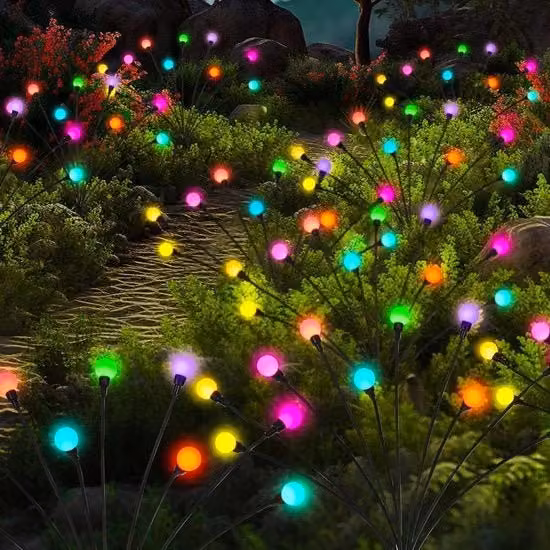 Set di 8 luci solari a sfera multicolore con 10 LED IP67 per giardino