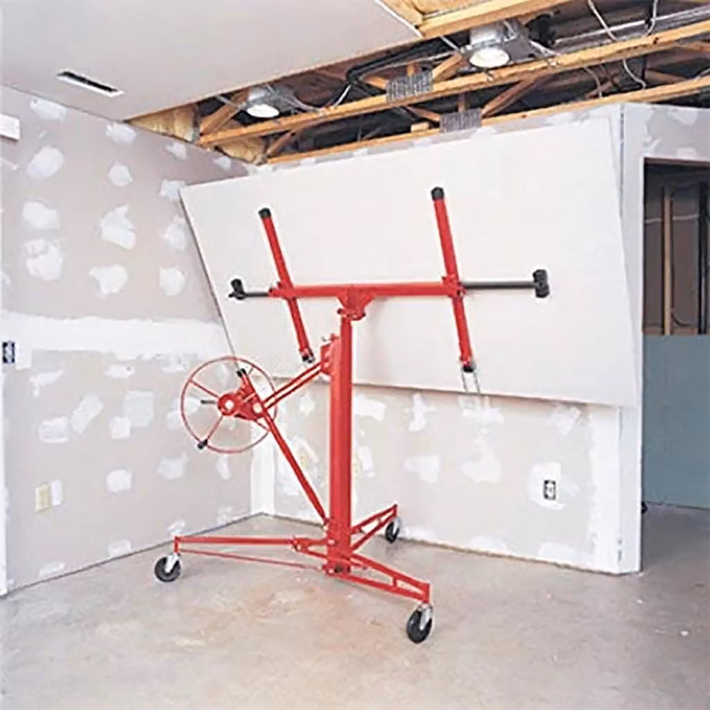 Alzalastre Breckner Germany in acciaio rosso per cartongesso, OSB, MDF e pallet con altezza di sollevamento 3,35 m – 2