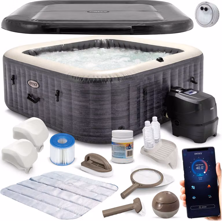 Idromassaggio gonfiabile per 4 persone INTEX 28450 + Generatore di cloro