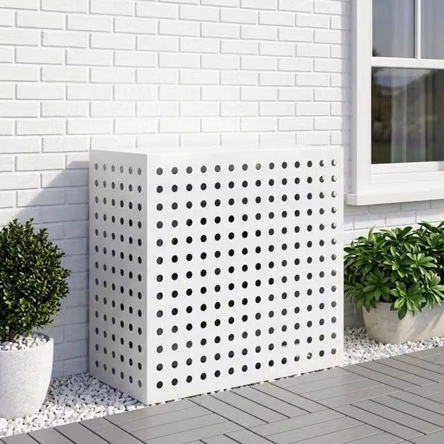 Copertura per condizionatore d'aria vidaXL Bianco L 110 cm x P 50 cm x H 105 cm